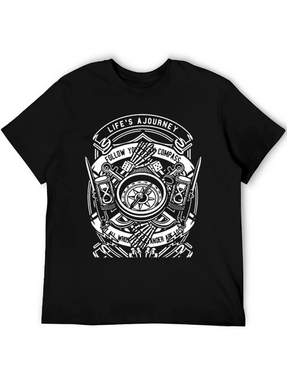 Lifes A Journey Compass Graphic T-Shirt