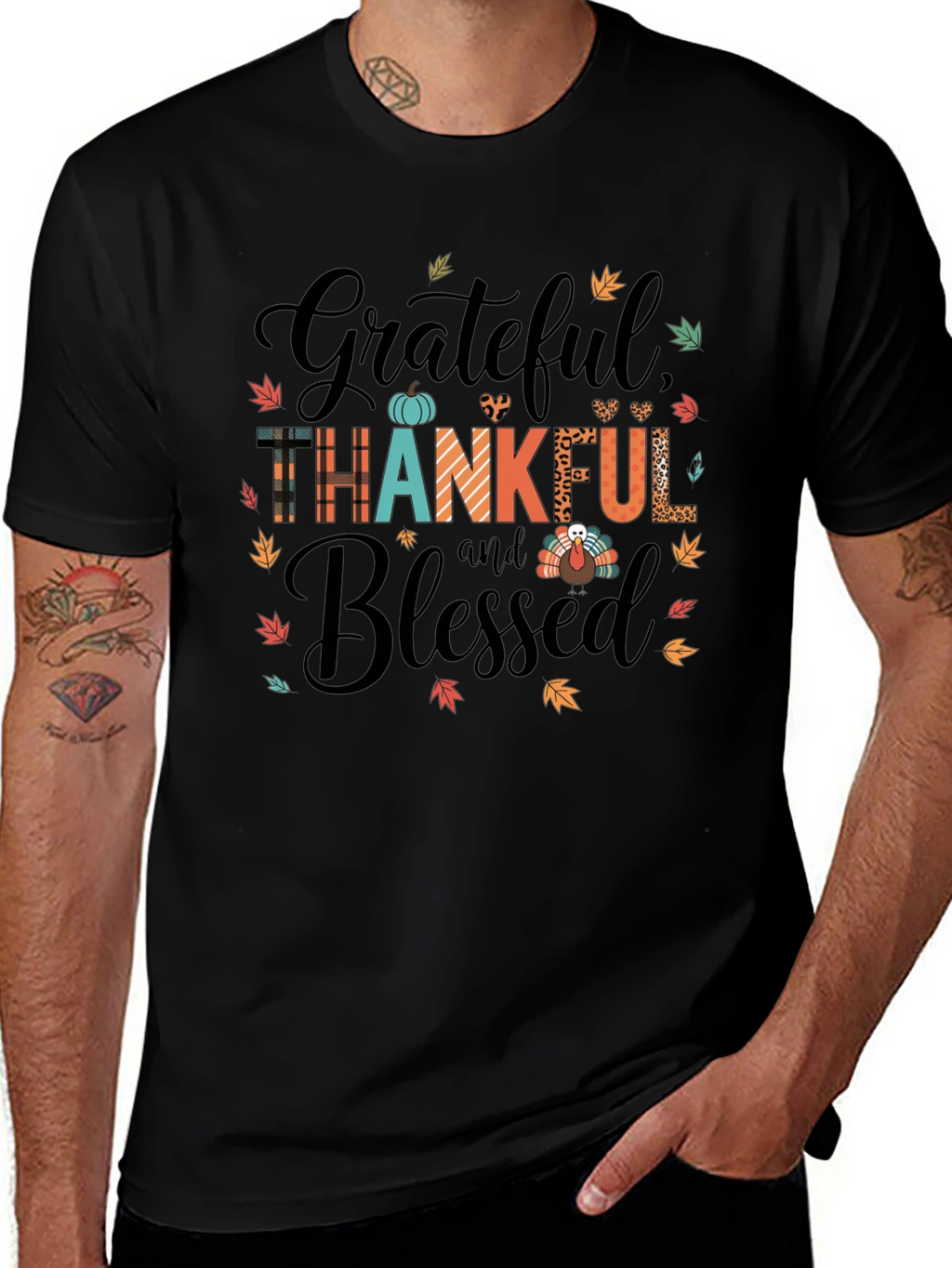 Grateful Thankful Blessed Graphic Tee