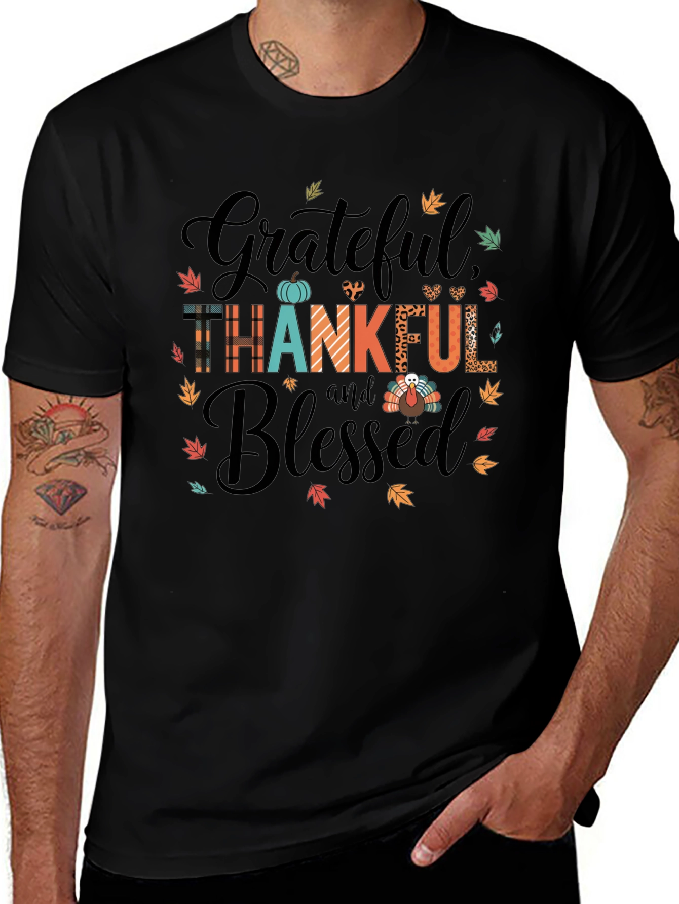 Grateful Thankful Blessed Graphic Tee