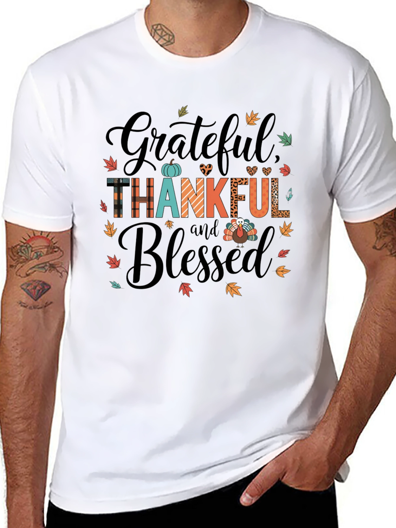 Grateful Thankful Blessed Graphic Tee