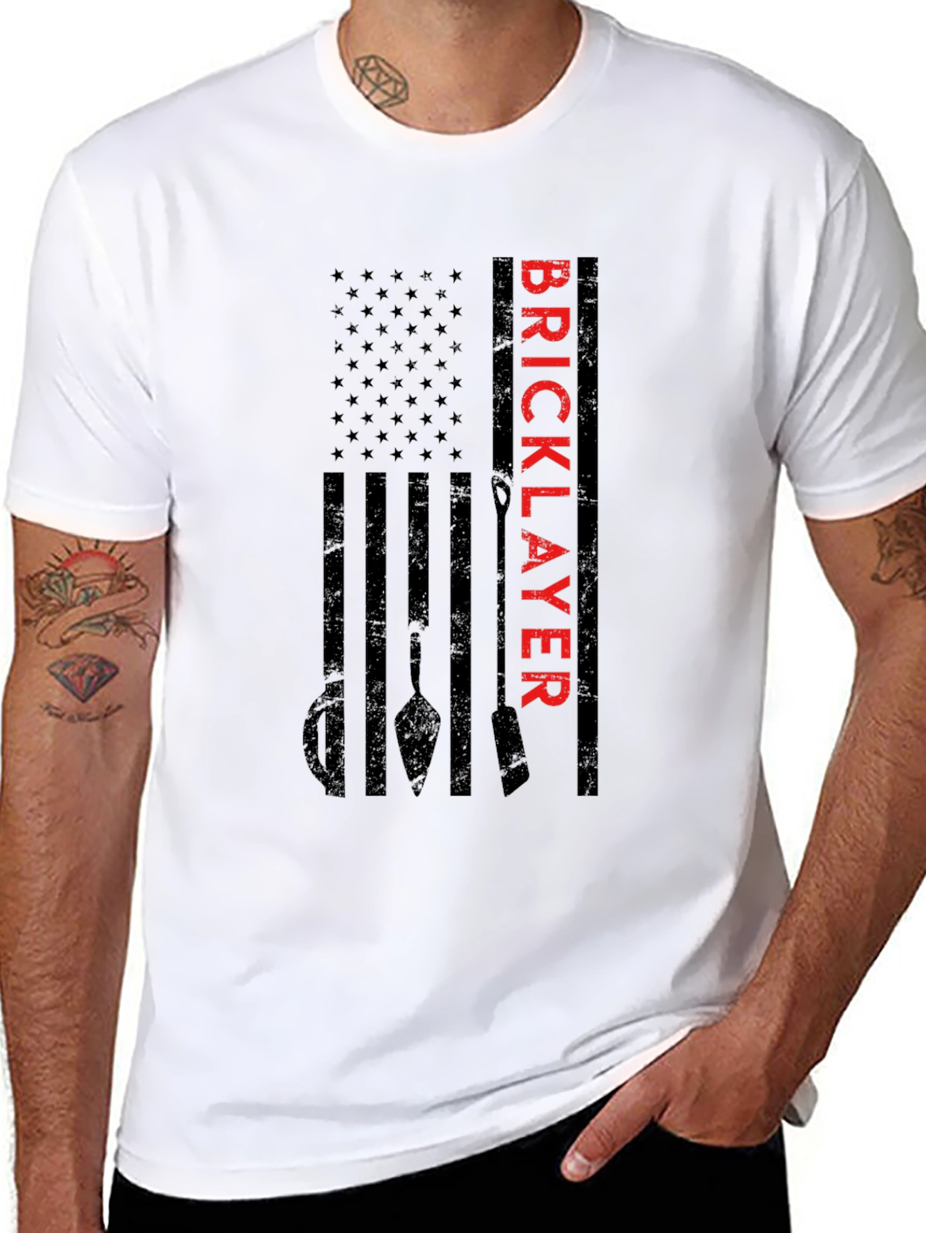 Bricklayer American Flag Style T-Shirt