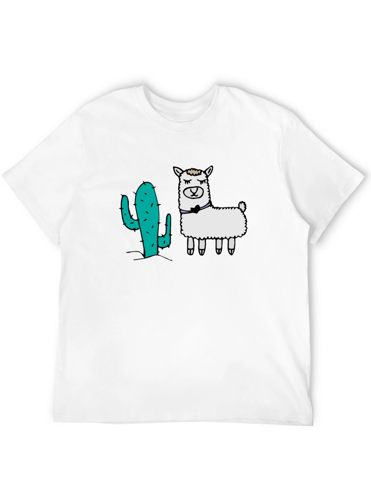 Cactus & Llama Graphic Black T-Shirt