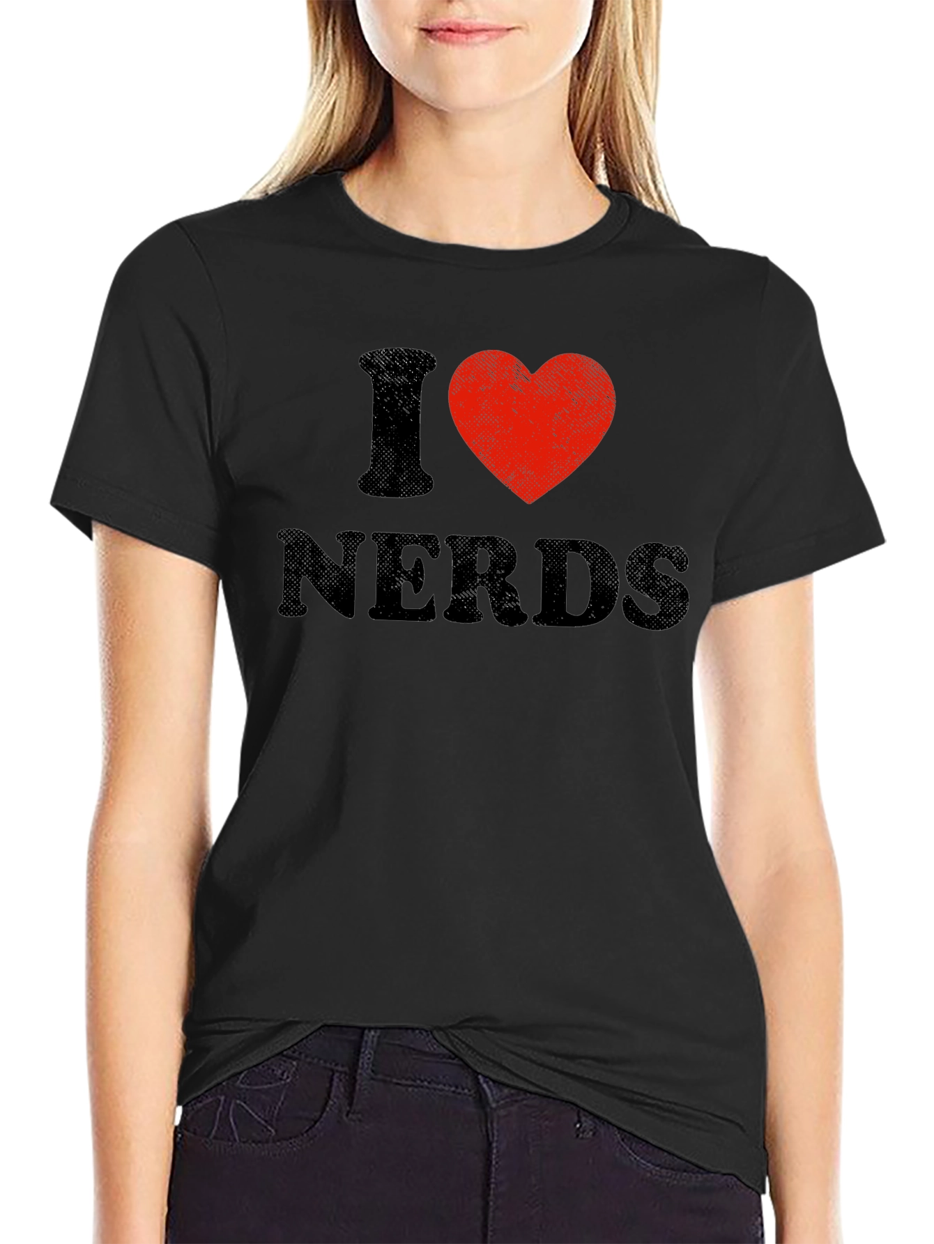 I Heart Nerds Black Graphic Tee