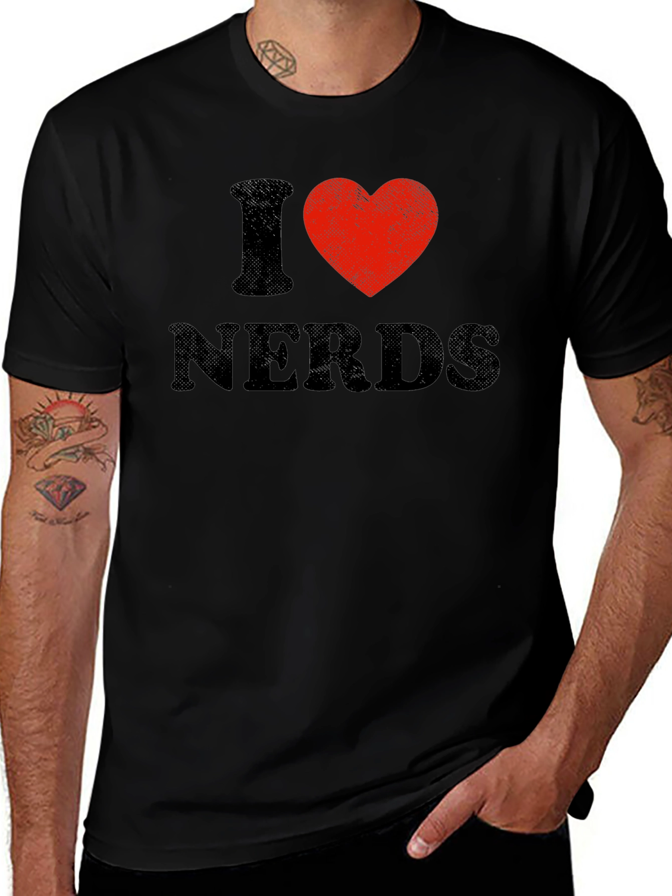 I Heart Nerds Black Graphic Tee