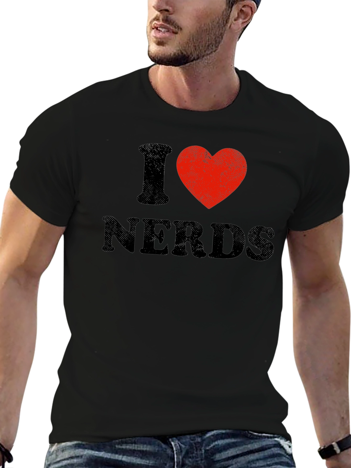I Heart Nerds Black Graphic Tee