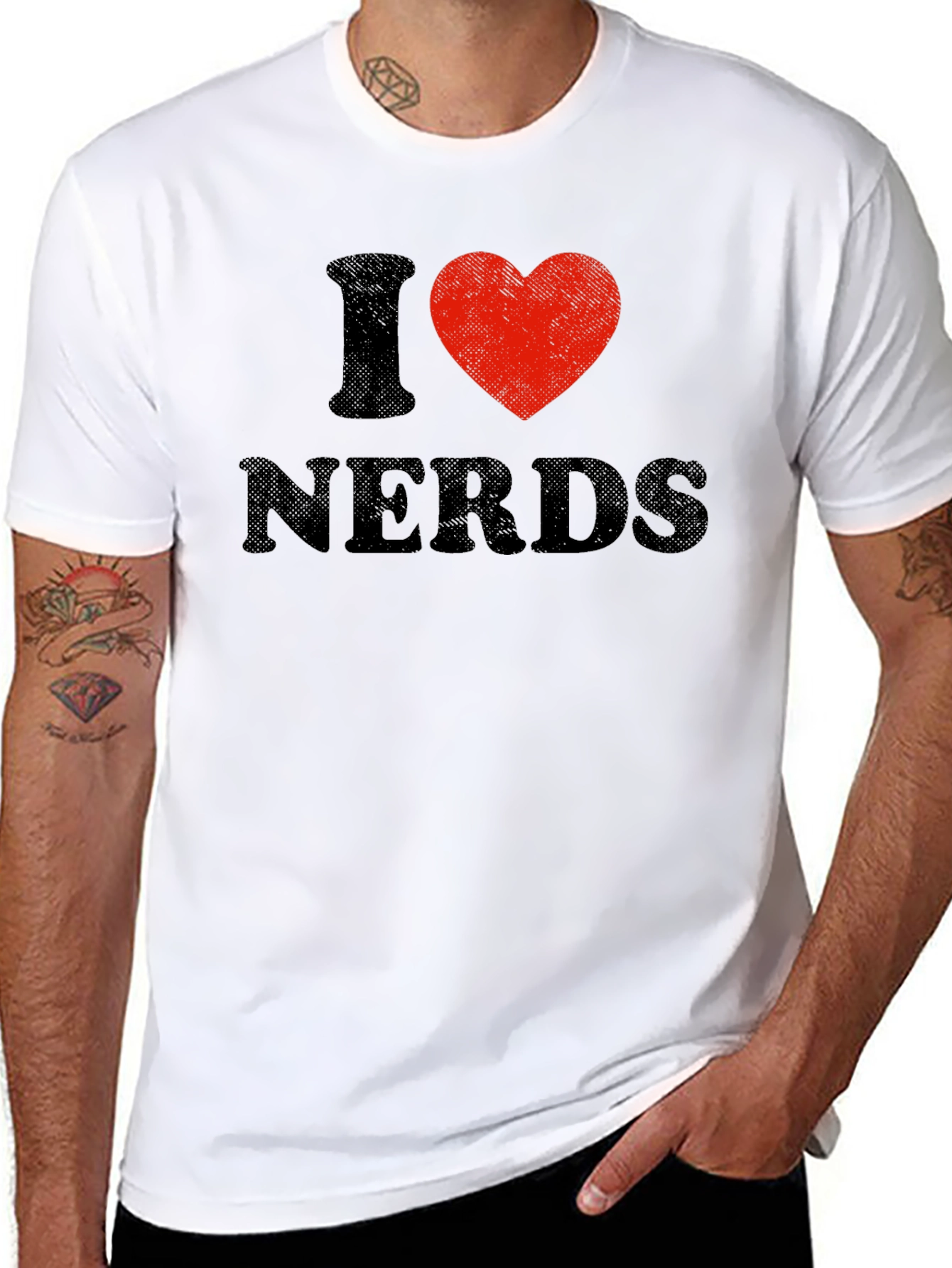 I Heart Nerds Black Graphic Tee