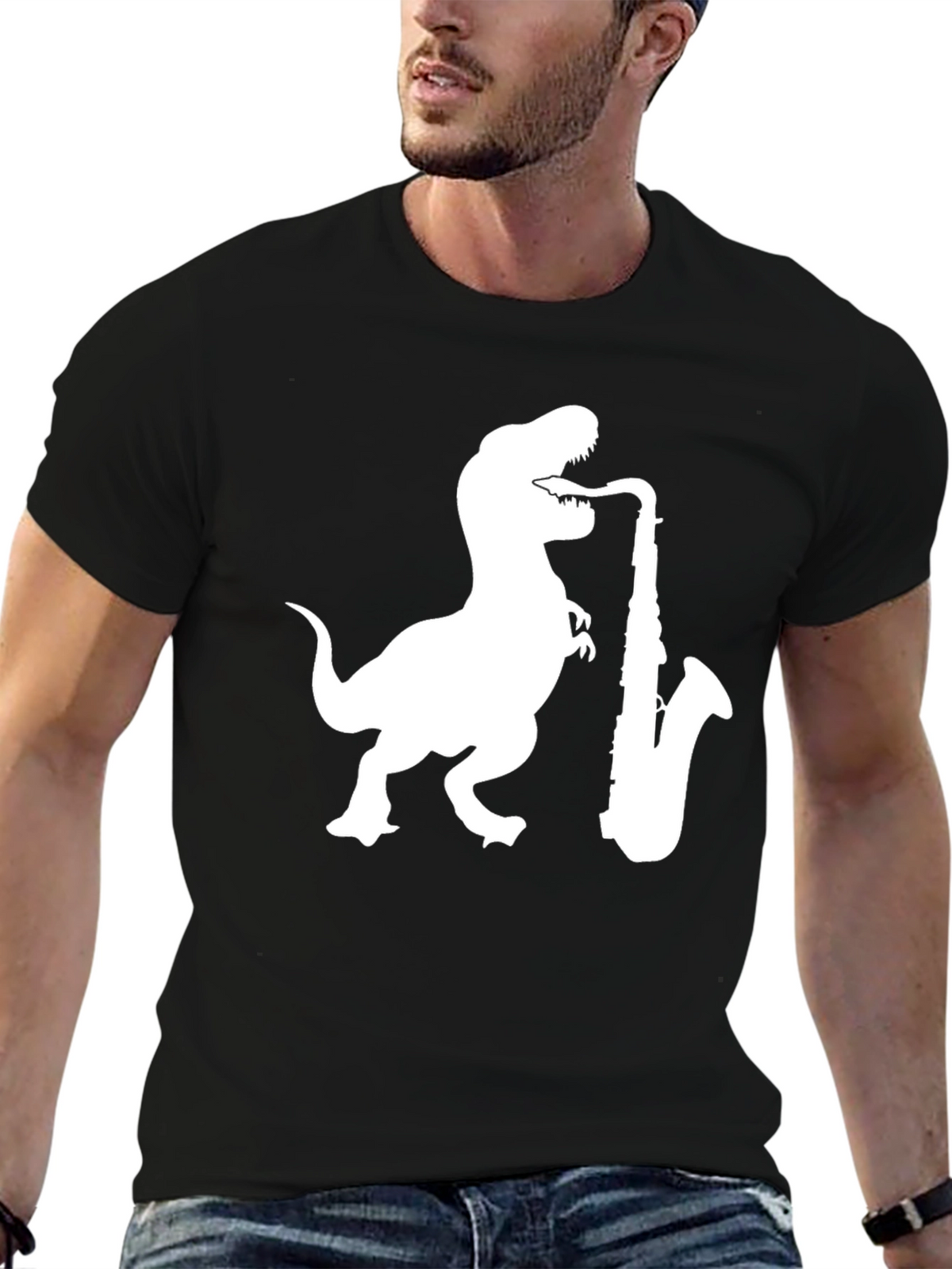 Dino Sax T-Shirt - Black