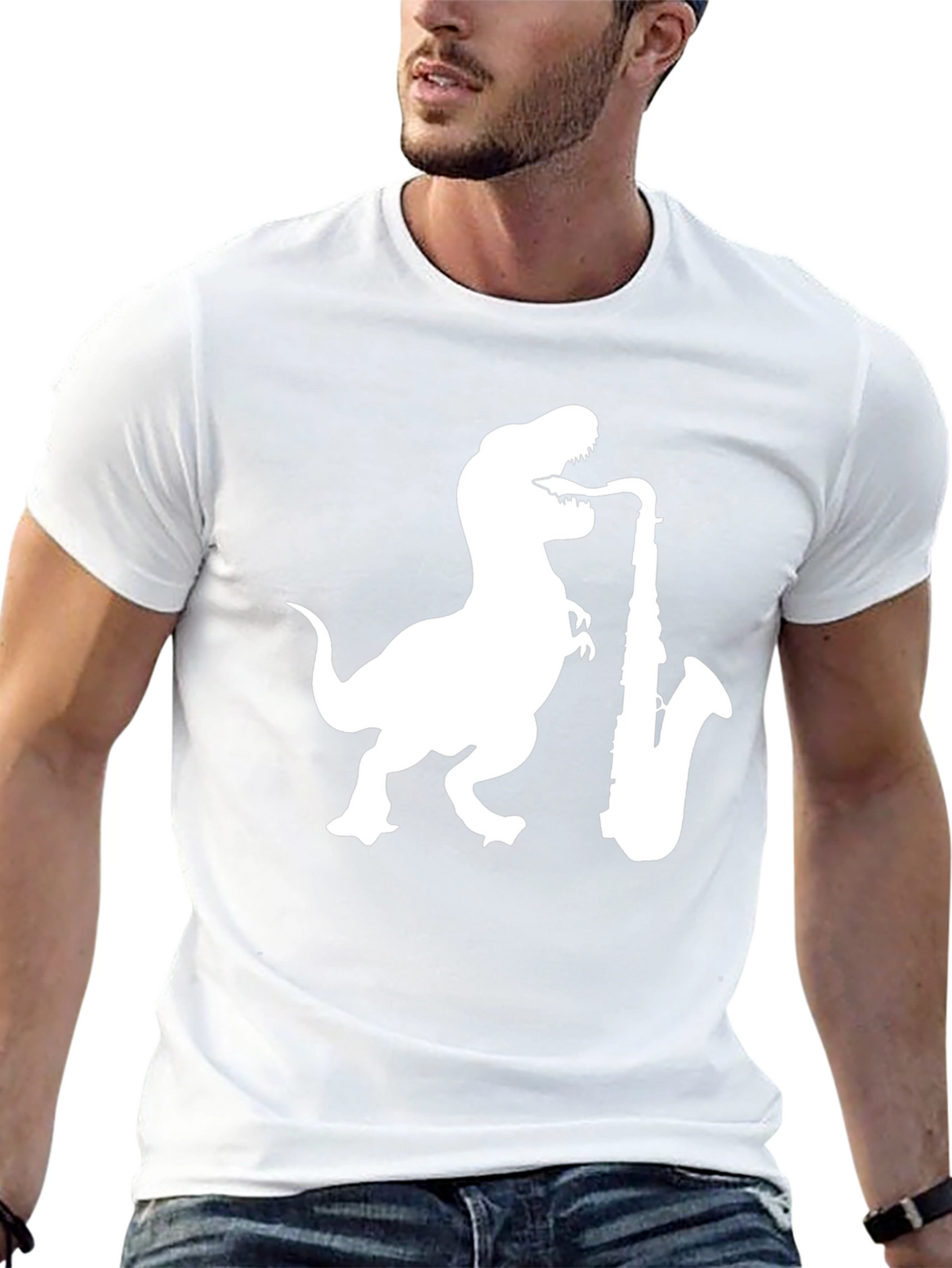 Dino Sax T-Shirt - Black