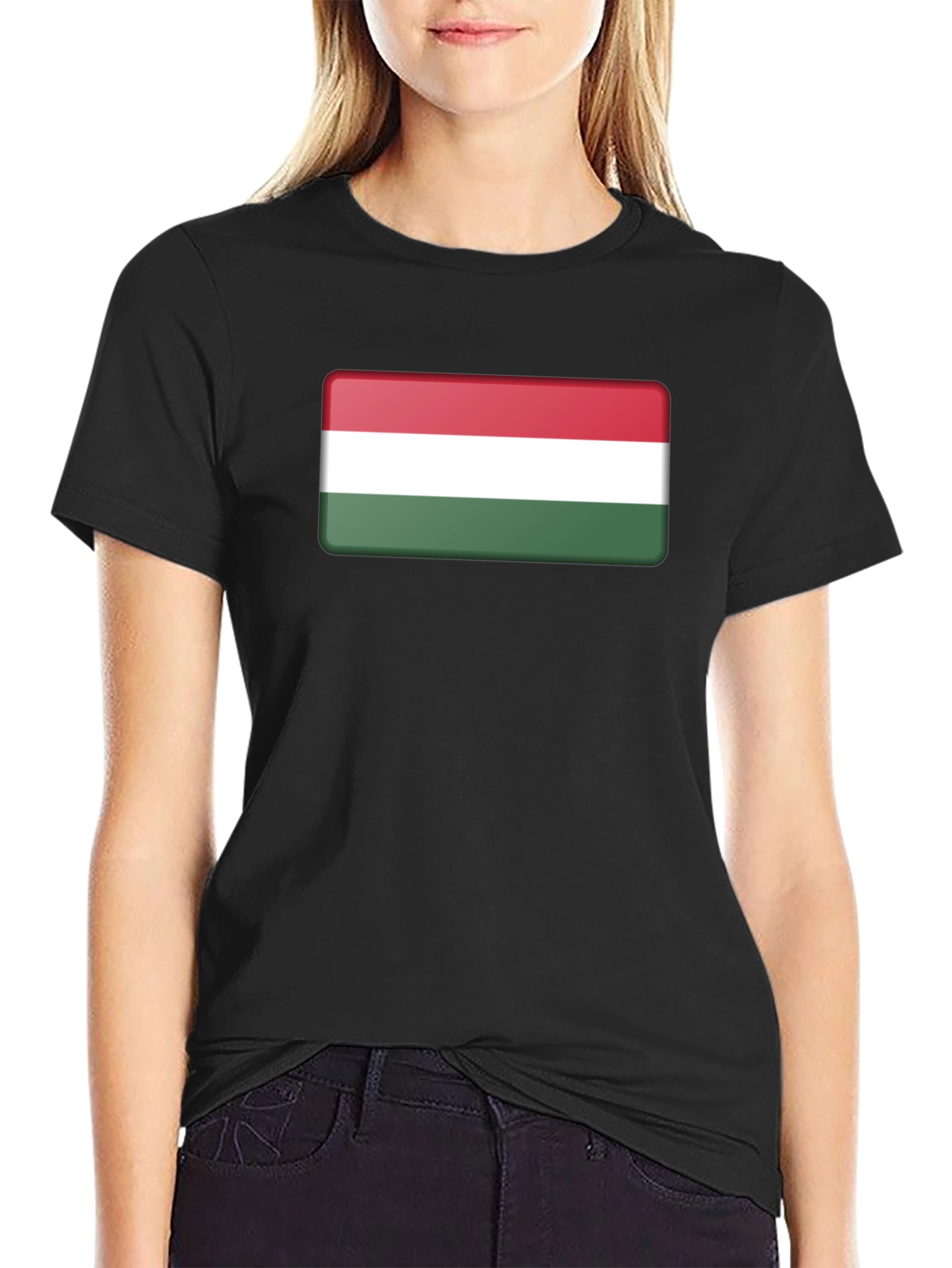 Hungary Flag T-Shirt - Black Casual Tee