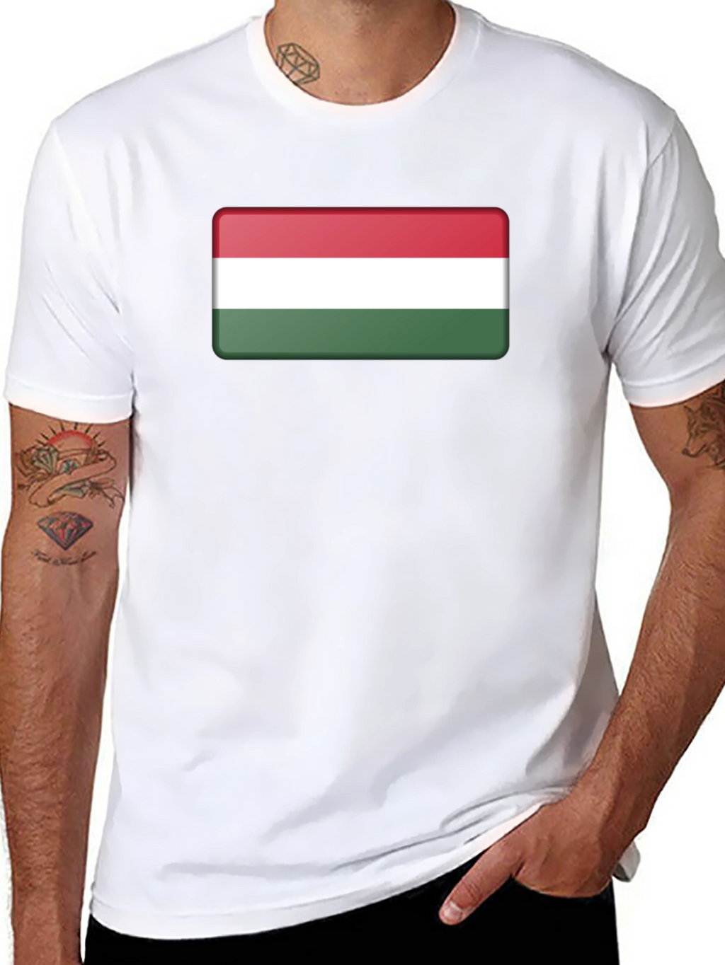 Hungary Flag T-Shirt - Black Casual Tee