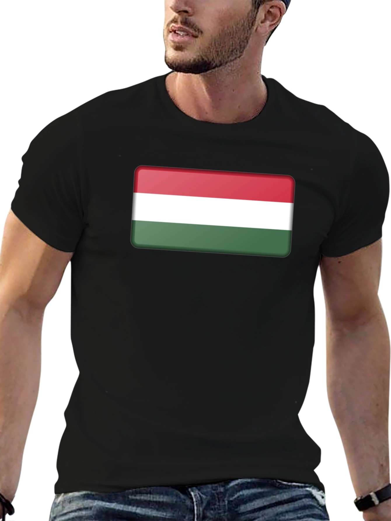 Hungary Flag T-Shirt - Black Casual Tee