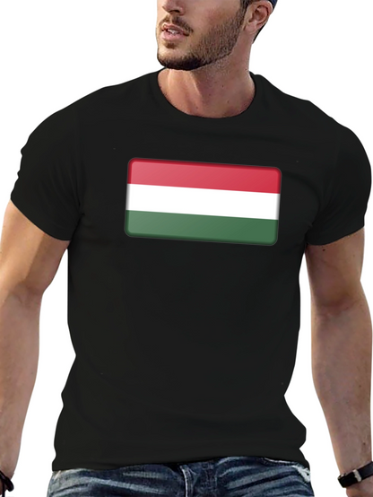 Hungary Flag T-Shirt - Black Casual Tee