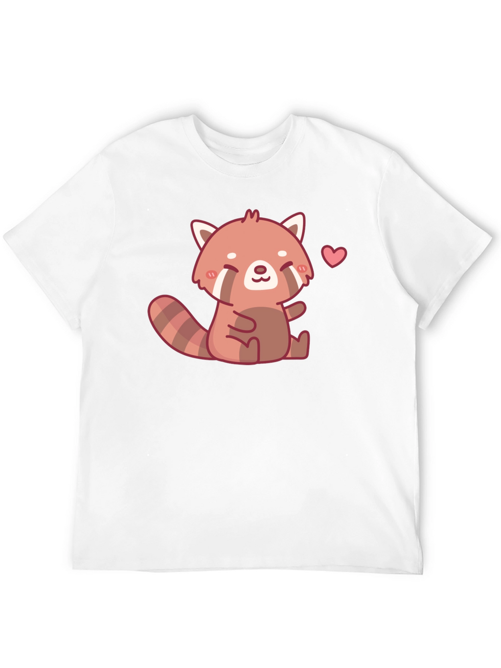 Cute Red Panda Heart Black T-Shirt