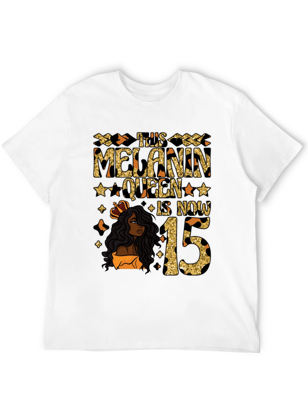 Melanin Queen 15th Birthday T-Shirt