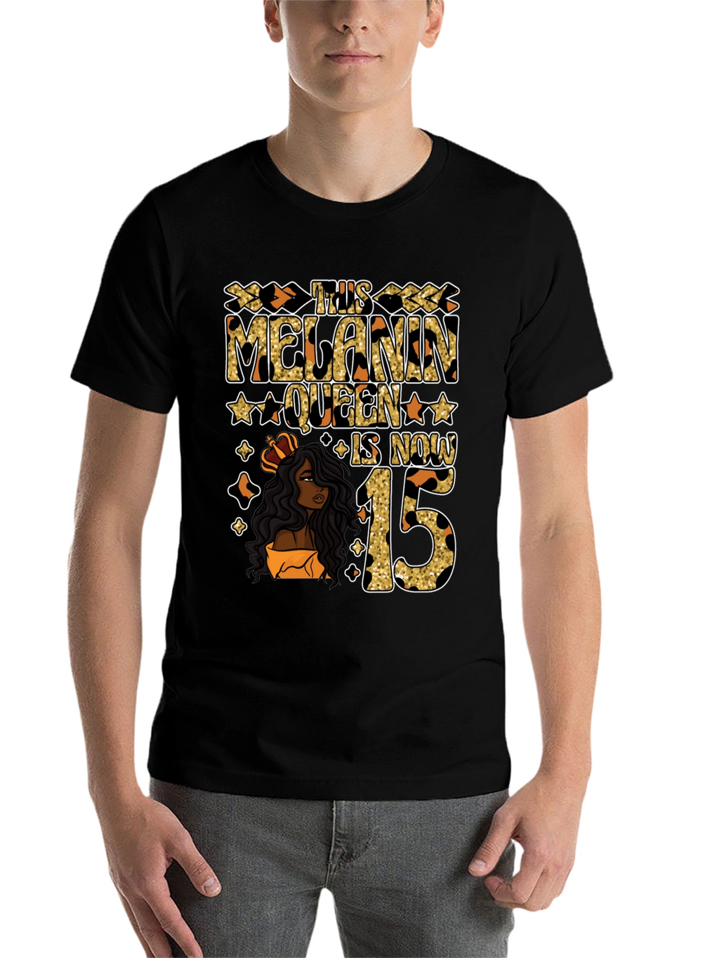 Melanin Queen 15th Birthday T-Shirt