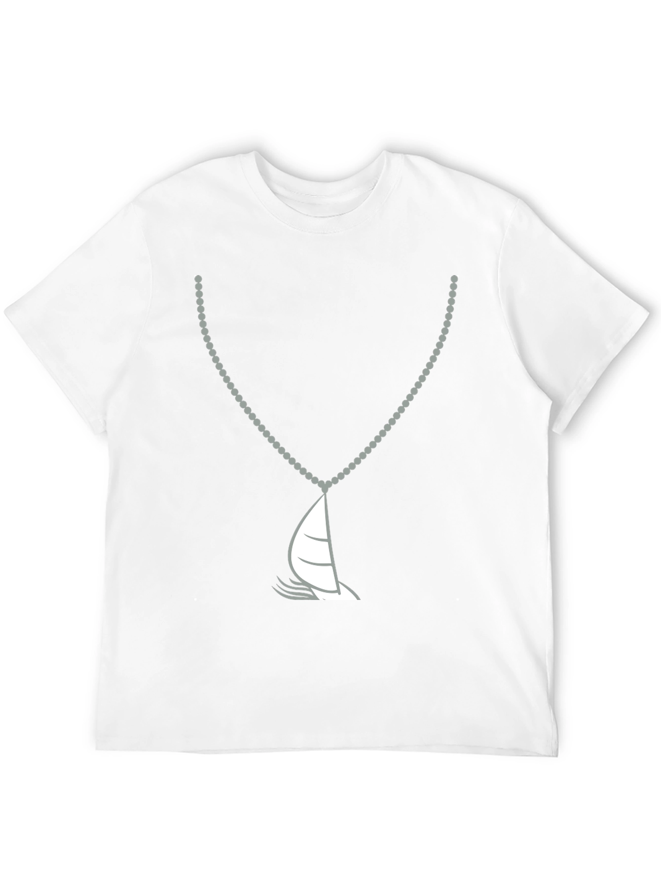 Nautical Sailboat Necklace Graphic Tee - Black