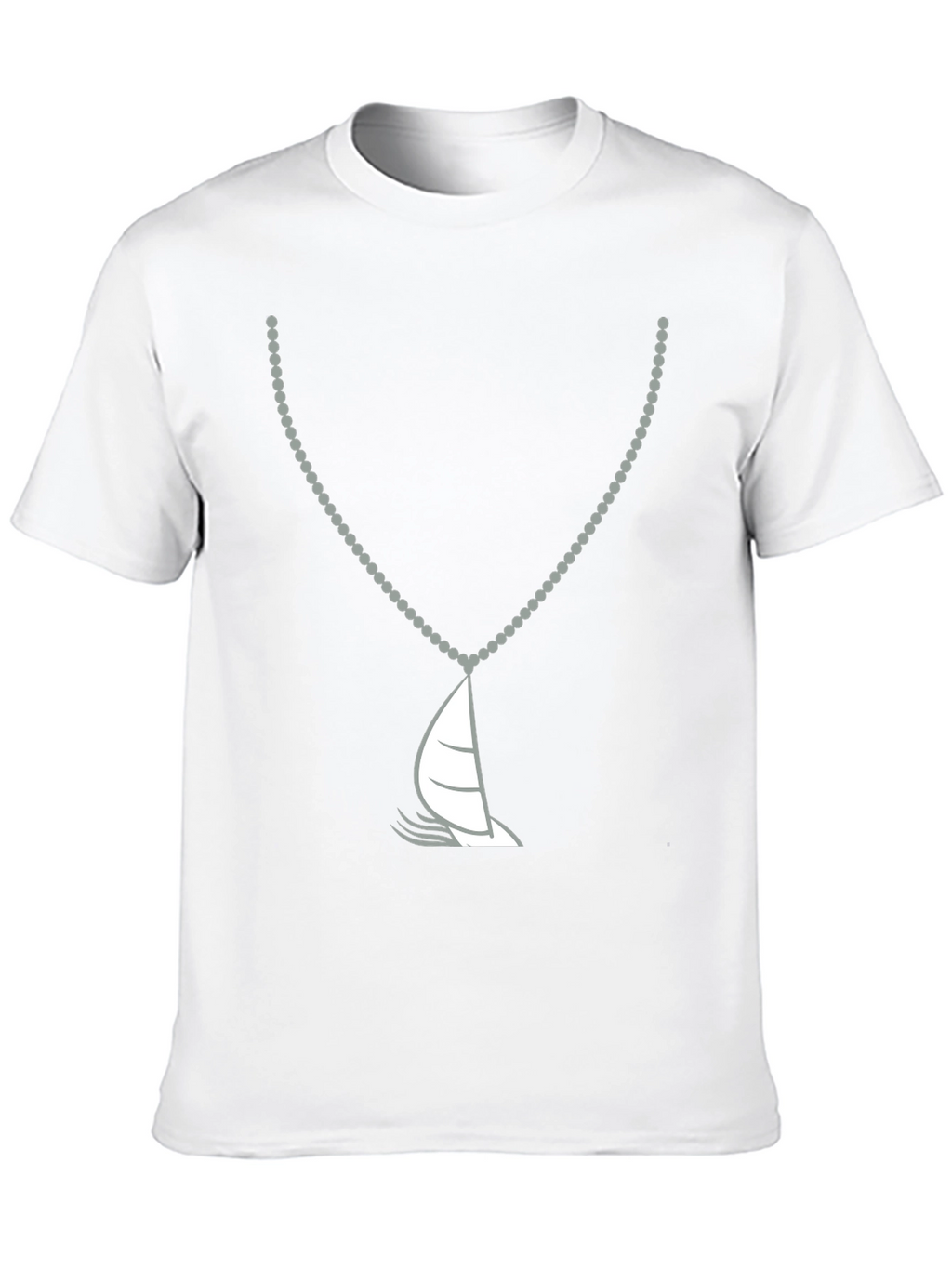 Nautical Sailboat Necklace Graphic Tee - Black