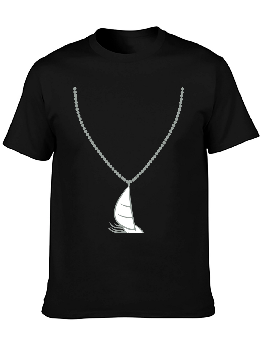 Nautical Sailboat Necklace Graphic Tee - Black