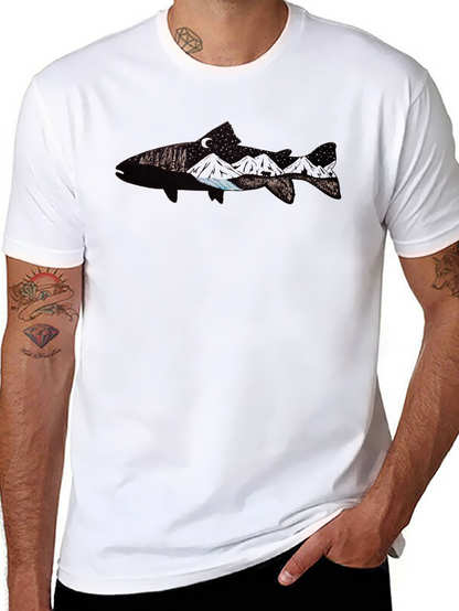 Fish Graphic Tee - Black Cotton Blend