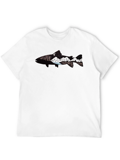 Fish Graphic Tee - Black Cotton Blend