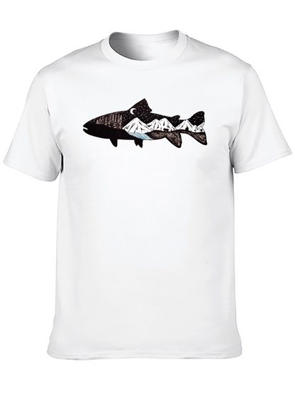 Fish Graphic Tee - Black Cotton Blend