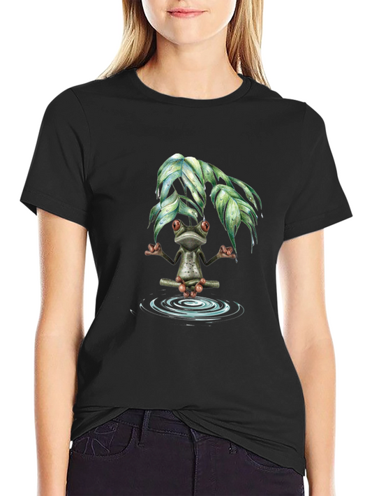 Zen Frog Meditation T-Shirt - Relax & Unwind