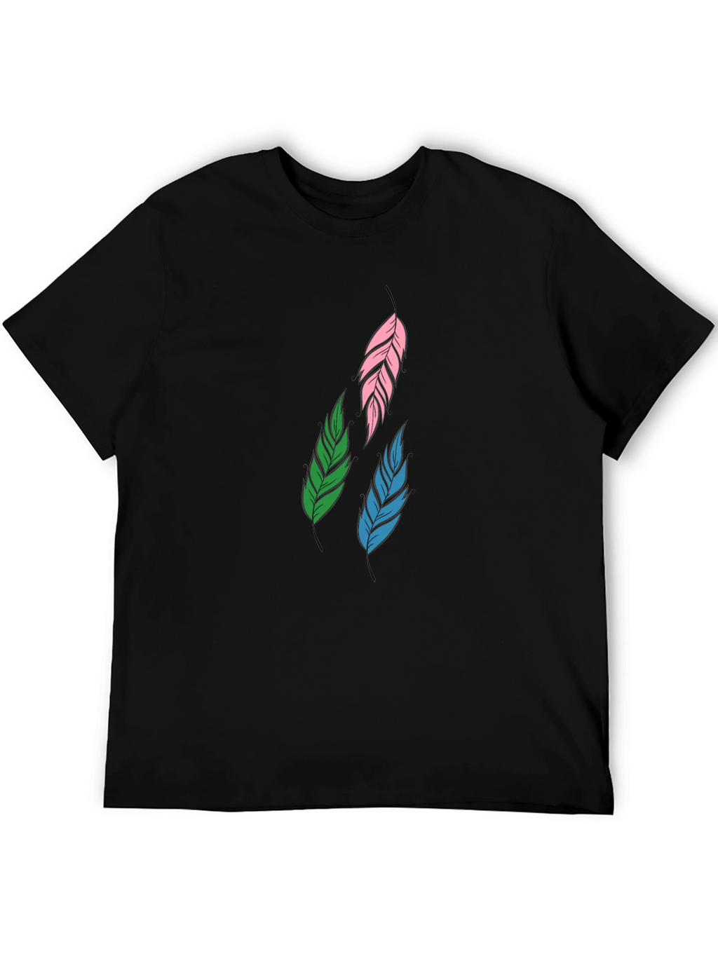 Feather Graphic Black T-Shirt | Stylish Casual Wear