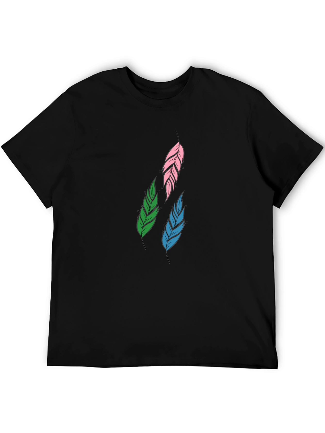 Feather Graphic Black T-Shirt | Stylish Casual Wear