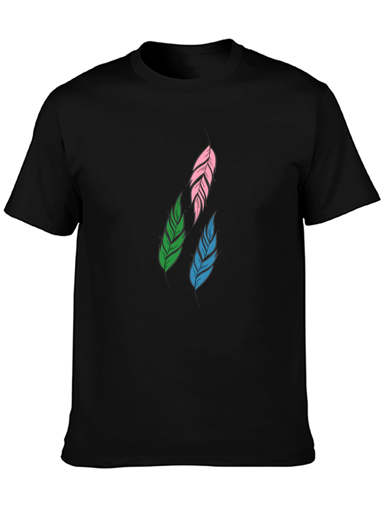 Feather Graphic Black T-Shirt | Stylish Casual Wear