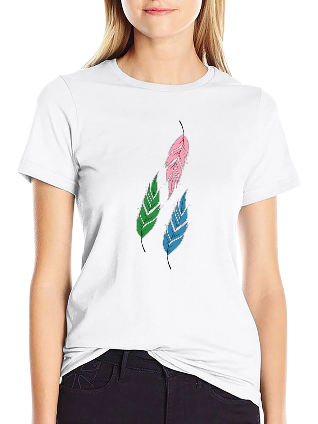 Feather Graphic Black T-Shirt | Stylish Casual Wear