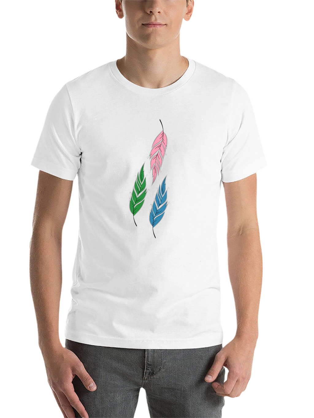Feather Graphic Black T-Shirt | Stylish Casual Wear