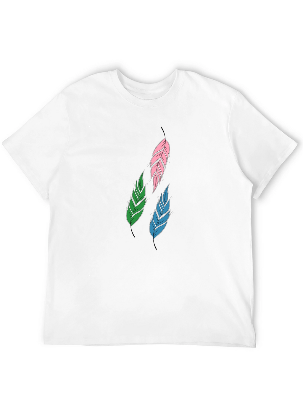 Feather Graphic Black T-Shirt | Stylish Casual Wear