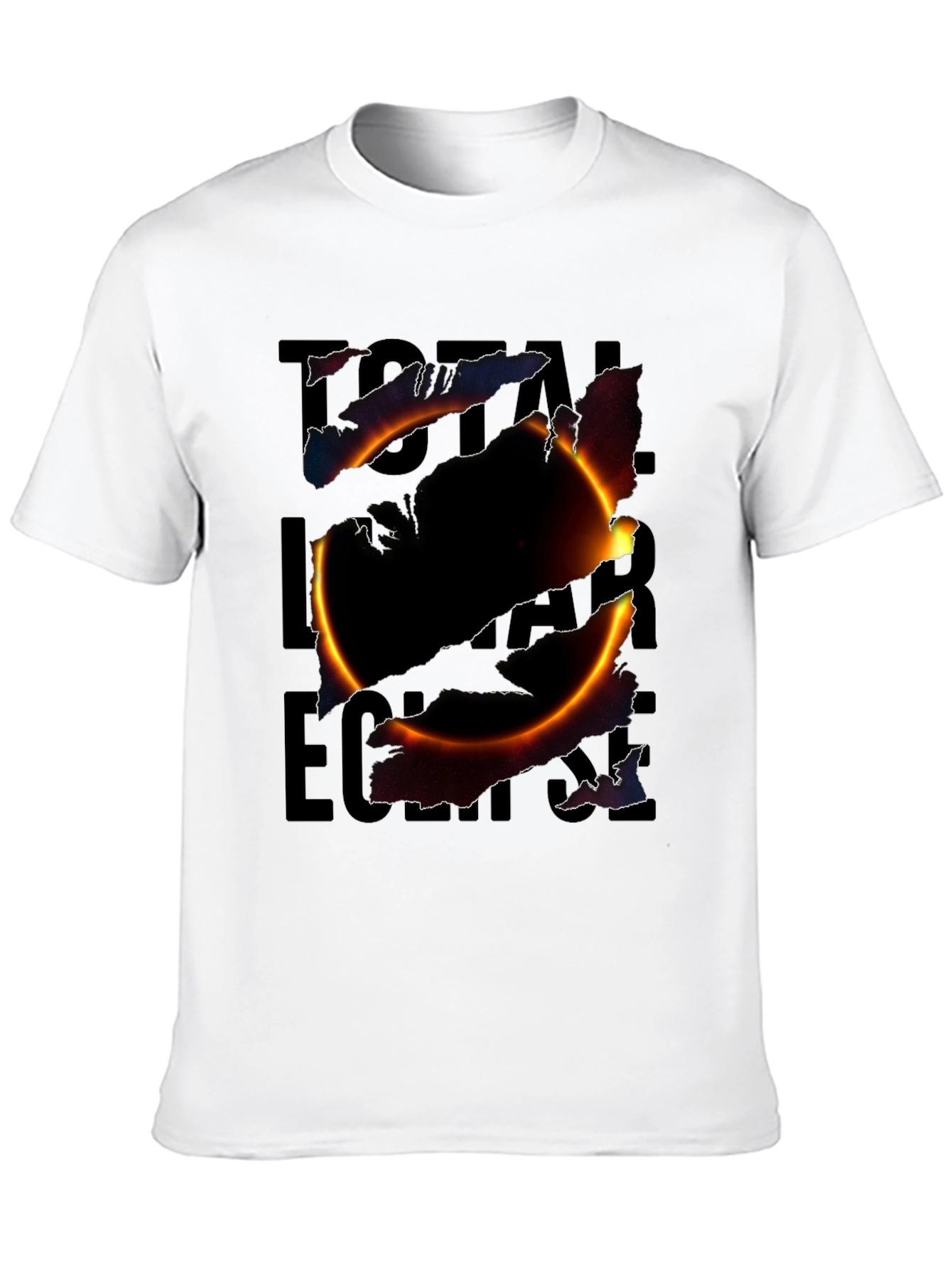 Total Solar Eclipse Graphic Print Black T-Shirt