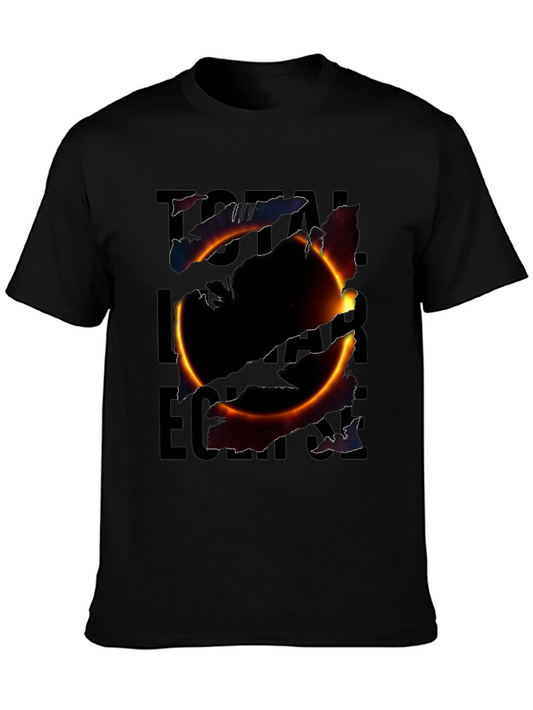 Total Solar Eclipse Graphic Print Black T-Shirt