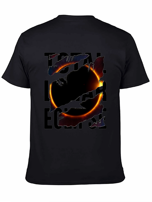 Total Solar Eclipse Graphic Print Black T-Shirt