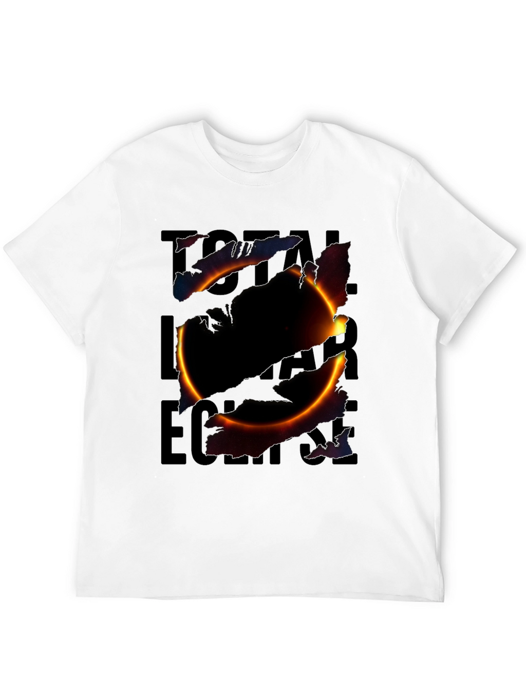 Total Solar Eclipse Graphic Print Black T-Shirt
