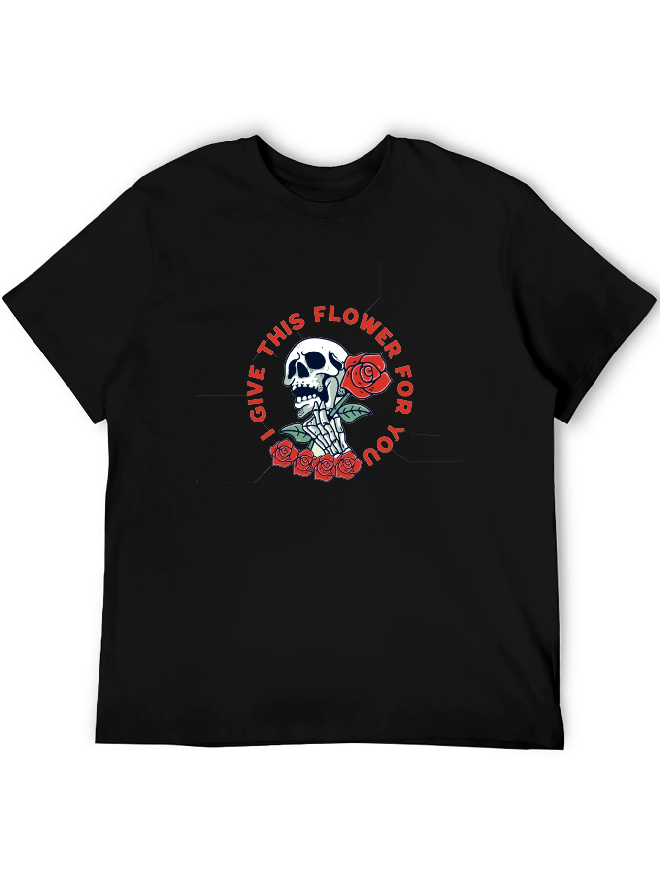 Skull & Roses Graphic Tee - Dark Humor Fashion