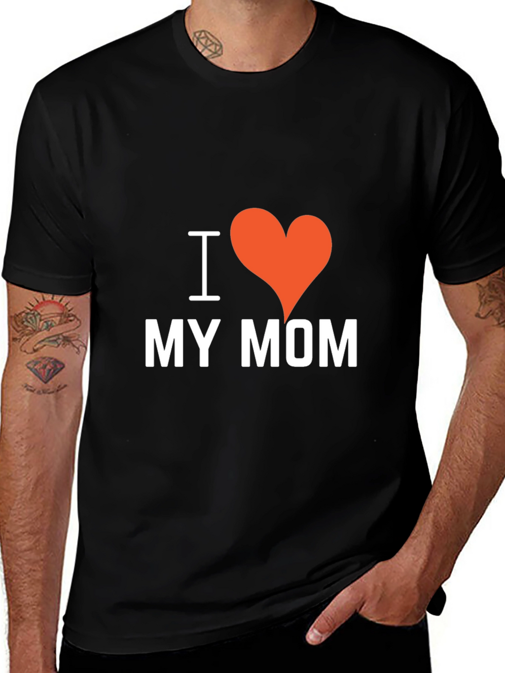 I Heart My Mom Black T-Shirt