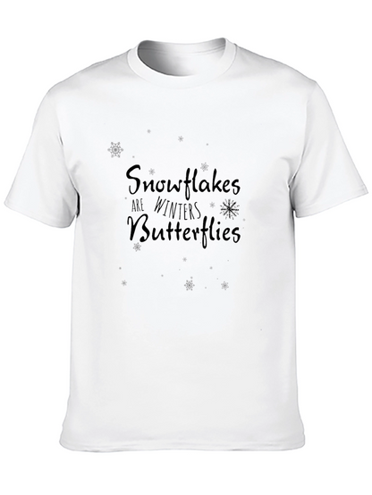 Snowflakes are Winter Butterflies Black Tee Shirt