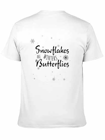 Snowflakes are Winter Butterflies Black Tee Shirt
