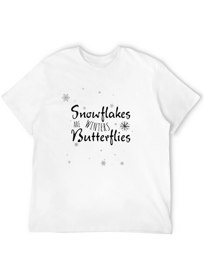 Snowflakes are Winter Butterflies Black Tee Shirt