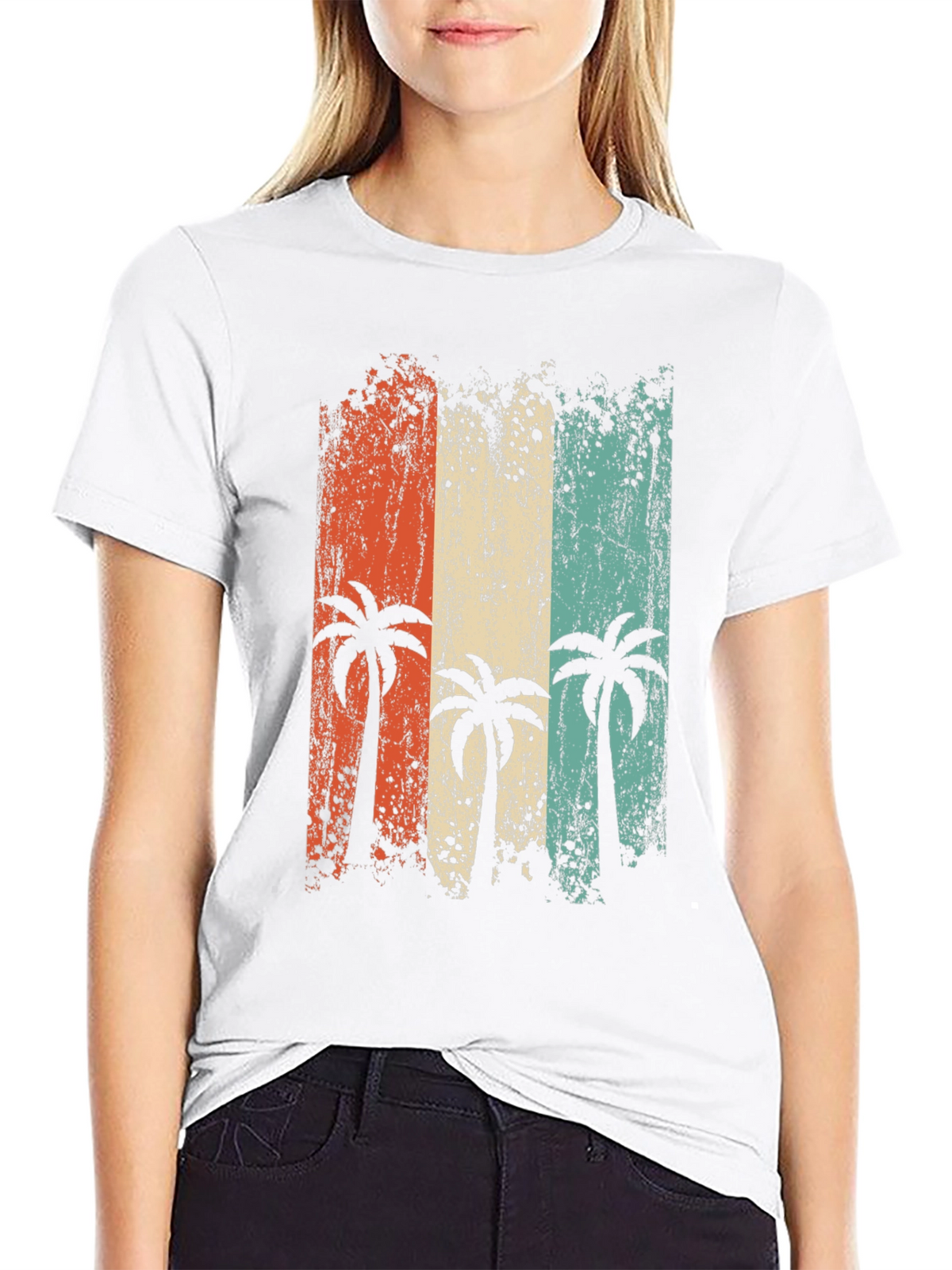 Retro Palm Tree Graphic Tee - Beach Vibes T-Shirt