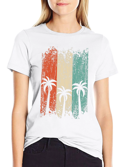 Retro Palm Tree Graphic Tee - Beach Vibes T-Shirt