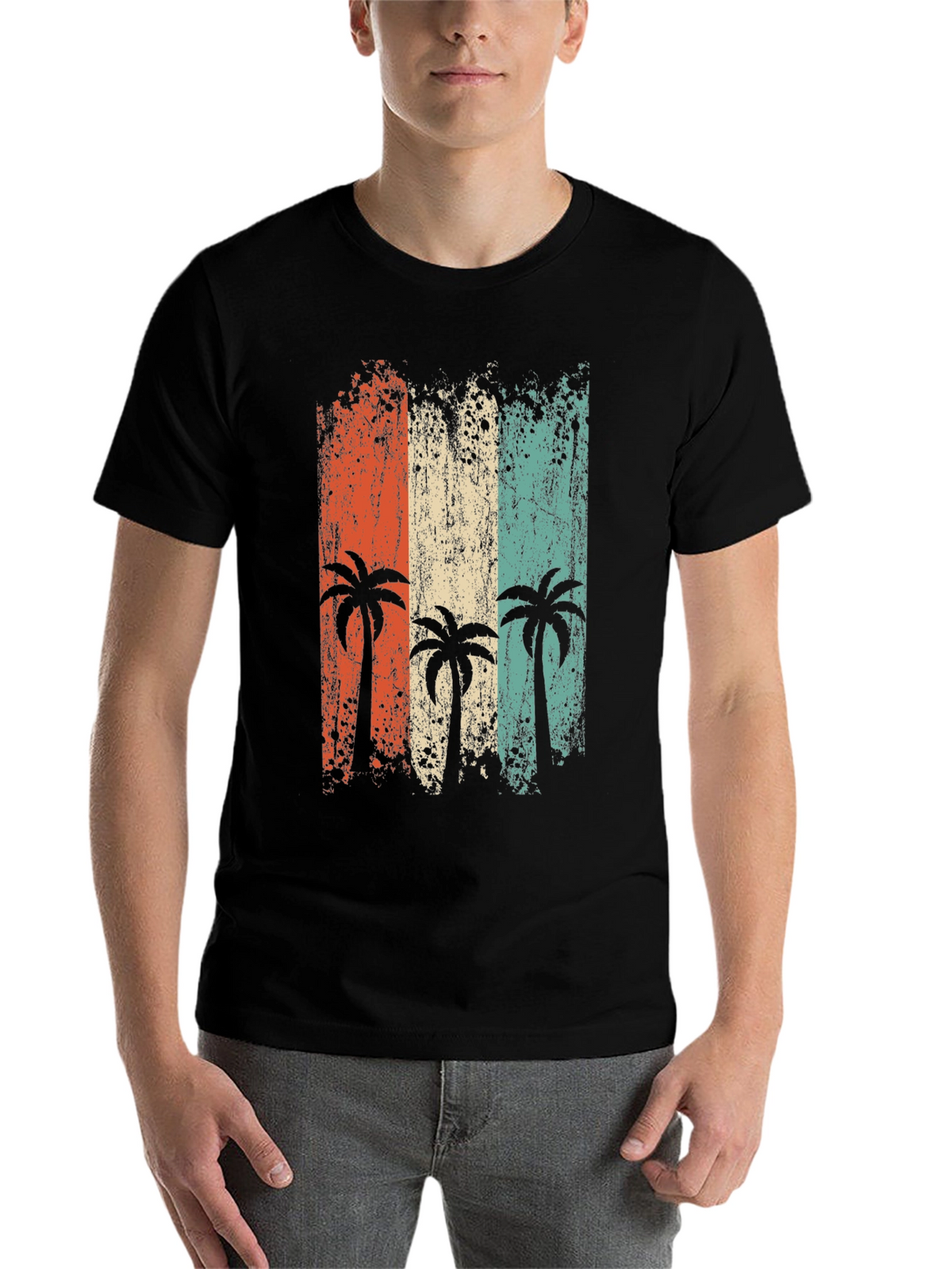 Retro Palm Tree Graphic Tee - Beach Vibes T-Shirt