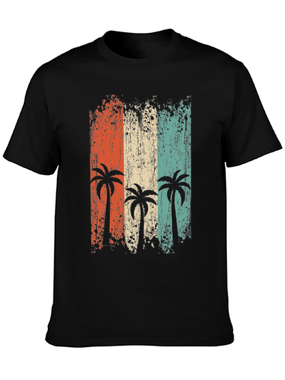 Retro Palm Tree Graphic Tee - Beach Vibes T-Shirt