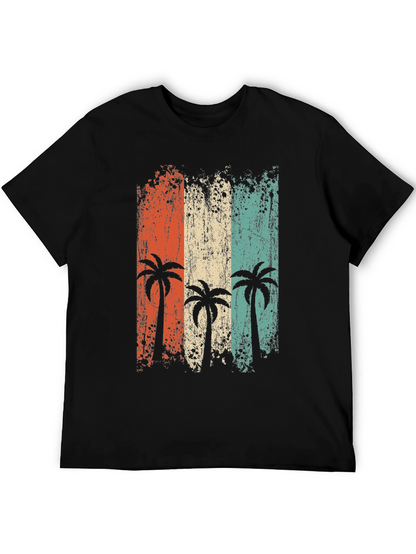 Retro Palm Tree Graphic Tee - Beach Vibes T-Shirt