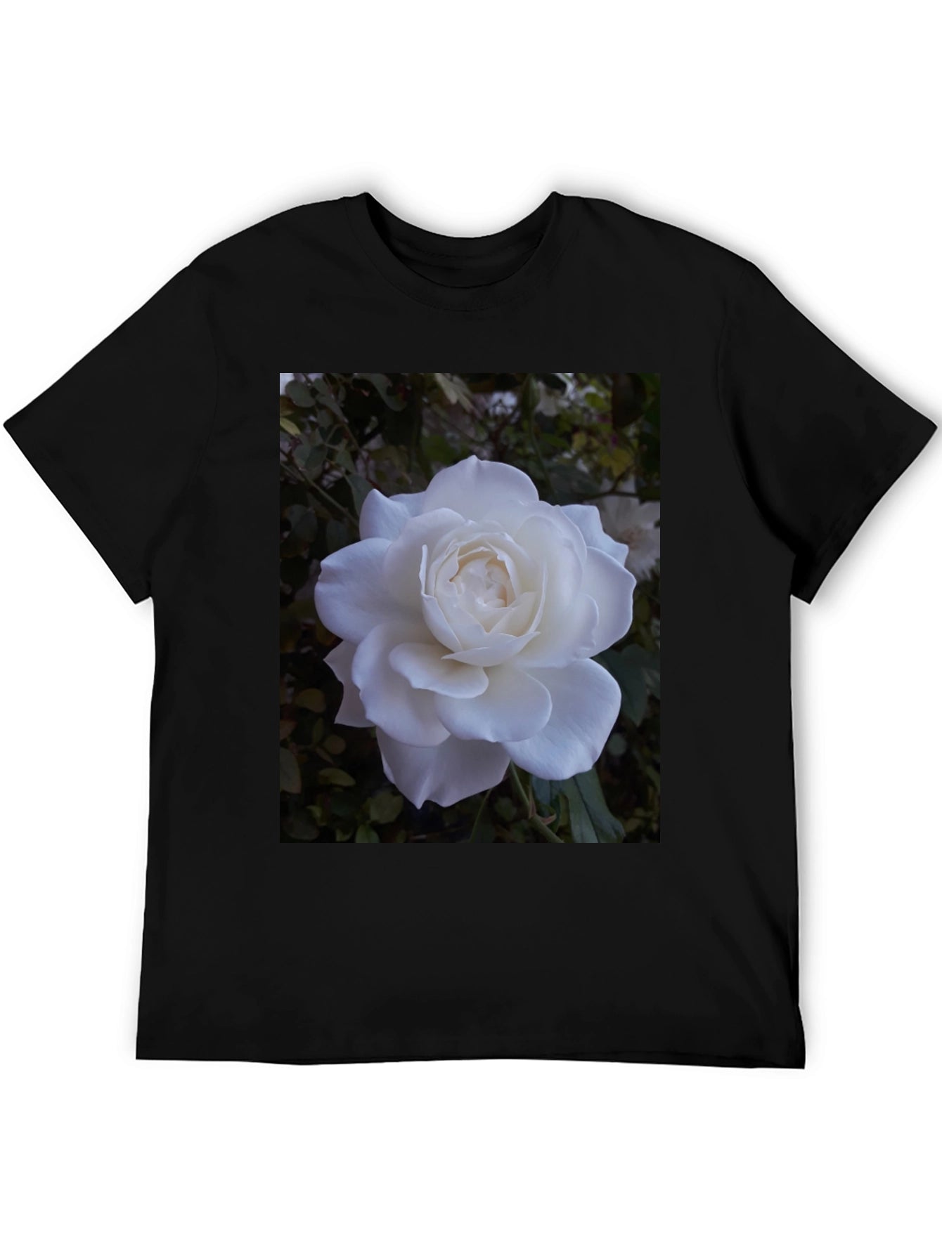 White Rose Graphic Black T-Shirt