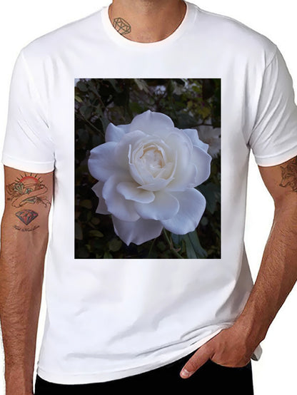 White Rose Graphic Black T-Shirt