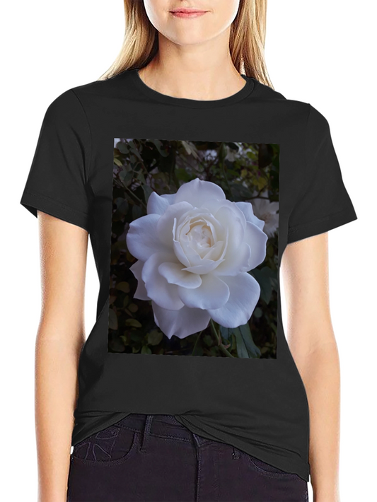 White Rose Graphic Black T-Shirt