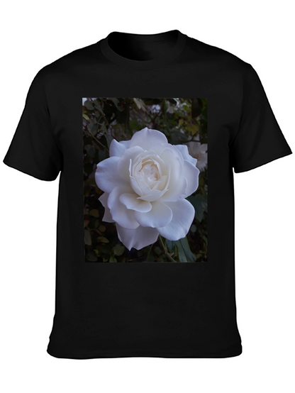 White Rose Graphic Black T-Shirt